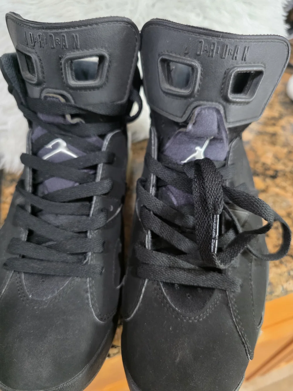 Jordan Men Black High-Top Sneakers with Yellow Accents